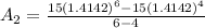 A_2=\frac{15(1.4142)^{6}-15(1.4142)^{4}}{6-4}