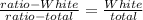 \frac{ratio-White}{ratio-total} = \frac{White}{total}