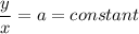 \dfrac{y}{x}=a=constant