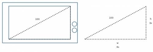 Find the width and height of a 100in television that has an aspect ratio of 4: 3. a. width- 20in hei