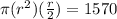 \pi (r^2)(\frac{r}{2}) = 1570