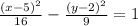 \frac{(x-5)^2}{16} - \frac{(y-2)^2}{9}=1