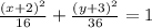 \frac{(x+2)^2}{16} + \frac{(y+3)^2}{36}=1