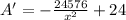 A'=-\frac{24576}{x^2}+24