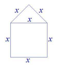 The end of a house has the shape of a square surmounted by an equilateral triangle. if the length of