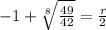 -1+\sqrt[8]{\frac{49}{42}}=\frac{r}{2}