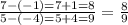 \frac{7-(-1)=7+1=8}{5-(-4)=5+4=9}=\frac{8}{9}