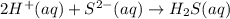 2H^+(aq)+S^{2-}(aq)\rightarrow H_2S(aq)