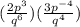 (\frac{2p^{3}}{q^{6}} )(\frac{3p^{-4}}{q^{4}} )