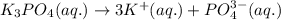 K_3PO_4(aq.)\rightarrow 3K^+(aq.)+PO_4^{3-}(aq.)
