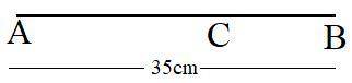 Point c ∈ ab , ab = 35 cm. the distance from c to a is 6 cm longer than the distance to b. find ac a