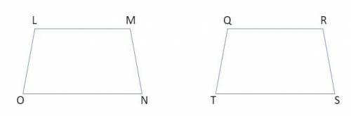 Given that lmno ≅ qrst, complete the statements. side lm is congruent to side . angle mno is congrue