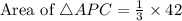 \text{Area of } \triangle APC=\frac{1}{3}\times 42