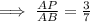 \implies \frac{AP}{AB}=\frac{3}{7}