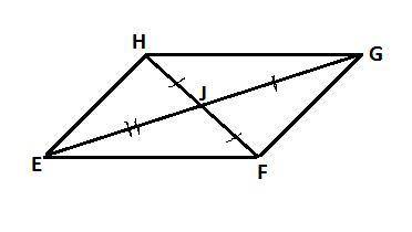 In a parallelogram efgh, ej=x^2-4 and jg=3x. what is eg?