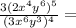 \frac{3(2x^4y^6)^5}{(3x^6y^3)^4}=