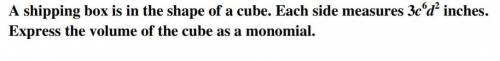 How to express volume of a cube as a monomial