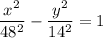 \dfrac{x^2}{48^2}-\dfrac{y^2}{14^2}=1