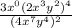 \frac{3x^0(2x^3y^2)^4}{(4x^7y^4)^2}