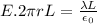 E. 2\pi r L = \frac{\lambda L}{\epsilon_0}