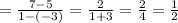 =\frac{7-5}{1-(-3)}=\frac{2}{1+3}=\frac{2}{4}=\frac{1}{2}