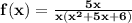 \mathbf{f(x) = \frac{5x}{x(x^2 + 5x + 6)}}