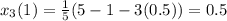 x_3(1)=\frac{1}{5}(5-1-3(0.5))=0.5