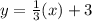 y=\frac{1}{3}(x)+3