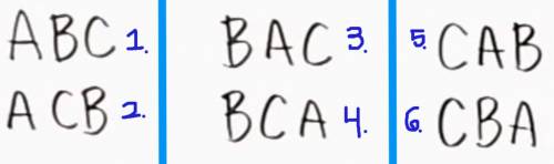 Find the permutation of these letters (a,b,c) taking a letter at a time