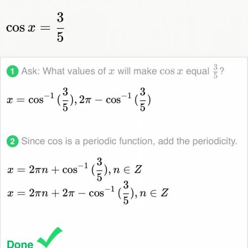 Cos x = 3/5 how do you solve this