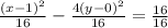 \frac{(x-1)^{2}} {16} - \frac{4(y - 0)^{2}}{16} = \frac{16}{16}