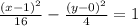 \frac{(x-1)^{2}} {16} - \frac{(y - 0)^{2}}{4} = 1