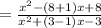 =\frac{x^2-(8+1)x+8}{x^2+(3-1)x-3}