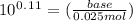 10^0^.^1^1=(\frac{base}{0.025mol})