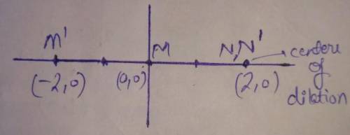 Segment m'n' has endpoints located at m' (−2, 0) and n' (2, 0). it was dilated at a scale factor of