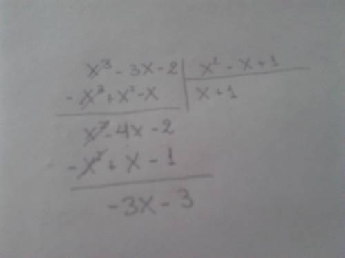 What is the quotient of (x^3-3x-2)/(x^2-x+1)