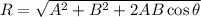 R=\sqrt{ A^{2} +B^{2}+2AB\cos\theta}