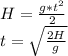H=\frac{g*t^2}{2}\\ t=\sqrt{\frac{2H}{g} }