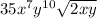 35x^{7}y^{10} \sqrt{2xy}