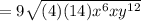 = 9 \sqrt{(4)(14)x^6 x y^{12}