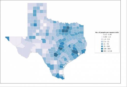 According to this map of congressional districts in texas, which district would have the most people