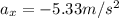 a_x = -5.33 m/s^2