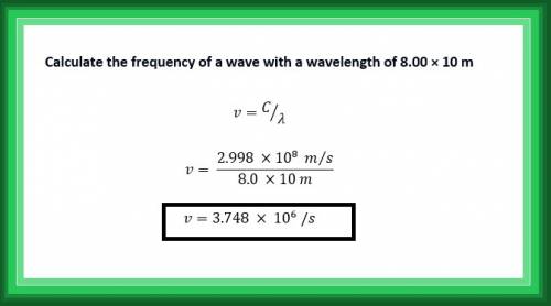 Calculate the frequency of a wave with a wavelength of 8.00x10 m. in what region of the electromagne
