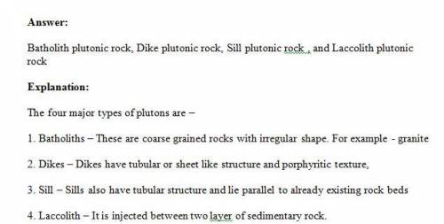 What are the four basic types of plutons