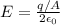 E = \frac{q/A}{2\epsilon_0}