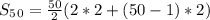 S_5_0=\frac{50}{2}(2*2+(50-1)*2)