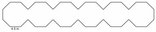 Find the perimeter of 6 regular octagons linked together side by side,if one side is 4.5 inches.  