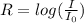 R=log(\frac{I}{I_0} )