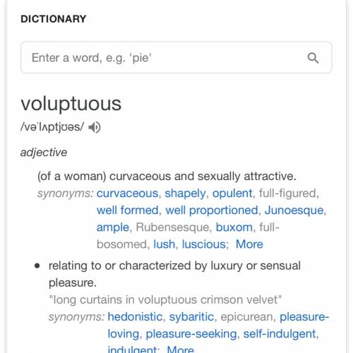 In this context, the word voluptuous means