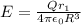 E = \frac{Qr_1}{4\pi \epsilon_0 R^3}